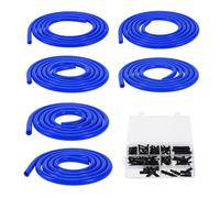 TUCKBOLD Silicone Vacuum Tubing Hose 130PSI Max Pressure Automotive Vacuum Line Blue with Vacuum Connector 1 Set 6.6Ft 3/4/5/6/8/10mm ID 3mm Thickness