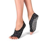 Tucketts Ballerina Toeless Non-Slip Grip Socks, Made in Colombia, Ballet Flat Style Perfect for Barre, Pilates, One Size Fits Most, 1 Pair, Black Galaxy