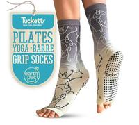 Tucketts Crew Toeless Non-Slip Grip Socks - Anti Skid Yoga, Barre, Pilates, Home & Leisure, Pedicure, Ellas Dip Dye, Small-Medium