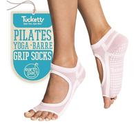 Tucketts Pilates Socks with Grips for Women, Toeless Yoga Socks Non Slip, Home Slipper Socks, Antislip Grip Socks, Size 5-13, Relaxing Petal, Small-Medium