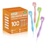 TuckPoki 100-Pack Pre-Pasted Mini Travel Toothbrushes, Individually Wrapped Bulk Pack, Disposable Toothbrushes with Toothpaste, Waterless Single-Use Extra Soft Bristle for Adults, Travel & Braces