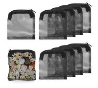 Tucnoeu 10Pcs Media Bags for Aquarium Fine Mesh Bag Aquarium Filter Media Bags with Plastic Zipper Suitable for Activated Carbon, Filter Stones, Ceramic Rings (4 x 4 inches)