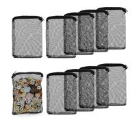 Tucnoeu 10Pcs Media Bags for Aquarium Fine Mesh Bag Aquarium Filter Media Bags with Plastic Zipper Suitable for Activated Carbon, Filter Stones, Ceramic Rings（Black）