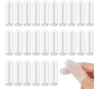 Tucnoeu 26pcs White Silicone Finger Protectors,Finger Covers,Fingers Cots Small, Fingertips Band-Aids for Nail Cracking Trigger Fingers Arthritis Pain Relief