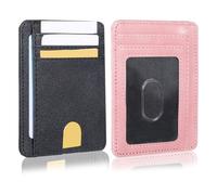Tucnoeu 2pcs Card Holder, Slim Minimalist Wallet,Front Pocket RFID Blocking Leather Wallets,Credit Card Holder for Men and Women,Protable Gifts for Him Her