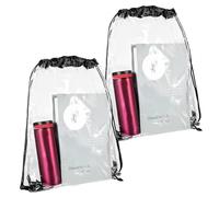 Tucnoeu 2pcs Clear Drawstring Backpack,Drawstring Gym Bag,Waterproof Drawstring Backpack for Adults Children Going on Sports Outings Schools and Gymnasium Use