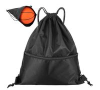 Tucnoeu 2pcs Drawstring Gym Bag, Large Drawstring Bags with Outside Zipper, Waterproof Swimming Bag, Football Bag for Men & Women, Sports School Beach Holidays Swimming Travel Yoga