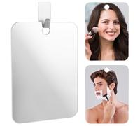 Tucnoeu 2pcs Shower Mirror Fogless for Shaving, 9.8 x 7.87in Frameless Mirror for Wall Hanging, with 2 Adhesive Hooks,Unbreakable Mirrors for for Bathroom, RV, Camping, Easy to Carry