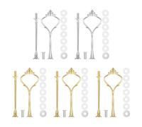 Tucnoeu 5 Sets of 2 Tiered Tray Hardware Kit - Cake Stand Hardware Tiered Tray Plate Hardwares Kit for Serving Dessert Cupcake Dish Food(3 Gold, 2 Silver)