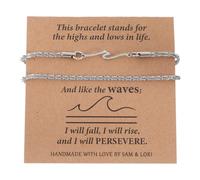 Tucnoeu Anklet Bracelets for Women, Silver Double Layer Wave Anklet, Bestie Sister Best Friend Birthday Gifts Beach Jewelry