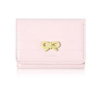 Tucnoeu Cute Coquette Bow Wallet for Women - Tri-folded Pink Womens Small Leather Wallet with RFID Blocking, Aesthetic Design