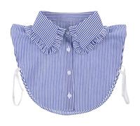 Tucnoeu Detachable Collar Vintage Blue Detachable Dickey Collars Half Shirts Blouse False Collar Top for Women Girls(Blue,White)