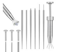 Tucnoeu Piercing Ball Grabber Tool, 7pcs Stainless Steel Piercing Taper Ball Grabber Tool for Changing Jewelry, 16G 18G Threaded and Threadless Insertion Pins for Ear/Nose/Lip/Eyebrow