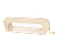 Tucnoeu Small Clear Makeup Bag, PU Leather Waterproof Makeup Brush Bag with Zipper, Transparent Cosmetic Pouch, Portable Clear Zipper Case Multi-Use Cosmetic Organizer Bags for Women Travel Storage