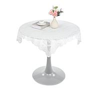 Tucnoeu Small Square Lace Tablecloth,Vintage Crochet Tablecloths,Elegant White Side Table Cover, Table Topper Wedding Home Party Decoration 36 x 36 Inch