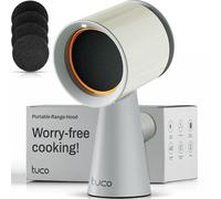 TUCO Portable Range Hood, Countertop Kitchen Exhaust Fan with 3 Speeds, 5-Layer Filter, Powerful Smoke Removal, Low Noise, Oil Cup, Air Purifier for Apartments, Dorms & Indoor BBQ Smokeless - Grey