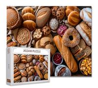 Tucocoo 1000 Piece Jigsaw Puzzles for Adults Variety of Bread Painting Jigsaw Puzzle Delicious Food Art 1000 Pieces Puzzles for Challenging Family Activity Game Colorful DIY Craft Puzzle Wall Decor