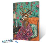Tucocoo Abstract Animals Paint by Numbers Kits with Brushe and Acrylic Pigment Flower Bathrobe Painting for Adults of The Colorful Picture Arts Craft Home Wall Decor Gift 16''x20''(DIY Framed)