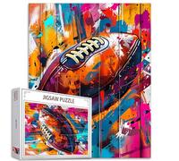 Tucocoo American Football Jigsaw Puzzle 1000 Pieces Puzzles for Adults, Ball Sports Banksy Graffiti Art Jigsaw Puzzles for Challenging Family Activity Games Colorful DIY Puzzle for Home Decor Gifts