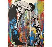 Tucocoo Banksy Paint by Numbers Kits for Adults Acrylic Oil Painting Canvas Customized DIY Paint by Numbers Set Painting for Beginners(16''Wx20''H)