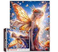 Tucocoo Butterfly Fairy Puzzles for Adults 1000 Piece, Elegant Fantasy Fairy with Wings in Starry Garden Jigsaw, Vibrant and Challenging Puzzle Gift for Women, Family Games, Home Decor 27x20 inch