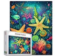 Tucocoo Colorful Starfish Jigsaw Puzzles for Adults 1000 Pieces, Marine Organism Ocean Animal Art Jigsaw Puzzle DIY Puzzles for Home Decoration, Family Puzzle Perfect for Game Nights 27x 20 Inch