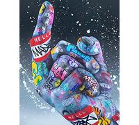 Tucocoo DIY Middle Finger Gesture Colorful Doodle Artwork Painting by Numbers for Wall Decoration Living Room 16Inchx20Inch
