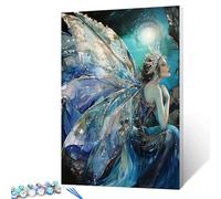 Tucocoo Elf Huge Wings Paint by Numbers Kits with Brushes and Acrylic Pigment on Canvas Painting for Adults, Beautiful Fairy Noble Goddess Picture for Home Wall Decor Gifts 16''x20'' (DIY Framed)
