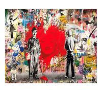 Tucocoo Framed Love Is The Answer Oil Painting - Banksy Pop Art Canvas Customized DIY Paint by Numbers Set for Beginners (16''Wx20''H)
