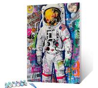 Tucocoo Graffiti Astronaut Paint by Numbers Kits 16x20 inch Canvas, DIY Oil Painting for Adults with Brushes and Acrylic Pigment, Colorful Street Art Picture for Home Decor Gifts (Without Frame)