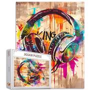 Tucocoo Headphones Banksy Jigsaw Puzzles for Adults 1000 Pieces, Funny Graffiti Headset Musical Art Jigsaw Puzzle Colorful DIY Puzzles for Home Decoration Gifts, Family Puzzle Perfect for Game Nights