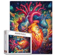 Tucocoo Hearts Jigsaw Puzzles for Adults - 1000 Pieces, Human Organ Artwork - 27 x 20 Inches - Colorful DIY Puzzles for Home Decoration, Perfect for Family Game Nights