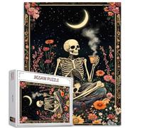 Tucocoo Human Skeleton Jigsaw Puzzles for Adults 1000 Pieces, Whimsical Skull Flowers Boho Art Puzzle Colorful DIY Craft Puzzles for Home Decoration Gifts, Family Puzzle Perfect for Game Nights