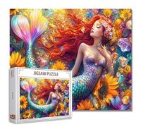 Tucocoo Mermaid with Red Hair 1000 Piece Jigsaw Puzzle, Rectangular, Female, Fantastical Style, 27.56 x 19.69 Inches, 14 Years and Up