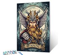 Tucocoo Nordics Vikings Men Paint by Numbers Kits with Brushes and Acrylic Pigment on Canvas Painting for Adults, Medieval Warrior Vintage Picture for Home Wall Decor Gifts 16''x20'' (DIY Framed)