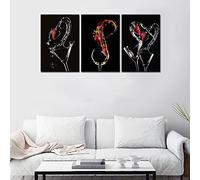 Tucocoo Paintings for Dinning Room Wine Cups Creative Pictures 3 Panel Canvas Wine Drinks Fruit Wall Art Contemporary Artwork Home Decor Framed Ready to Hang Posters and Prints-Middle 16x24inchx3Pcs