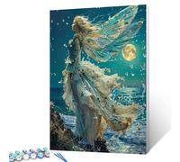 Tucocoo Sea Goddess Paint by Numbers Kits with Brushes and Acrylic Pigment on Canvas Painting for Adults, Abstract Fairies Ocean Moonlight Picture for Home Wall Decor Gifts 16''x20'' (DIY Framed)