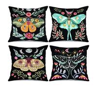 Tucocoo Tropical Flowers Butterfies Pillows Cover Nordic Style Throw Pillow Covers Moon Phase Pillowcase Set of 4 Cushion Case BohTropical Leaves Couch Sofa Home Office Butterfly Gift(18 X 18 Inch)