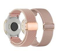 TUCOMO 2 Pack Braided Stretchy Nylon Watch Bands Compatible with Garmin Vivoactive 4S/Venu 2S/Venu 3S/Vivomove 3S, 18mm Loop Elastic Fabric Straps for Garmin Forerunner 255S/Forerunner 265S Women Men