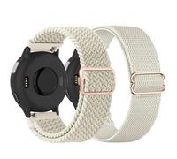 TUCOMO 2 Pack Braided Stretchy Nylon Watch Bands Compatible with Garmin Vivoactive 6/5/3, 20mm Loop Elastic Fabric Straps for Venu Sq 2/Forerunner 55/165/645/245 Women Men