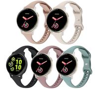 TUCOMO 5 Pack Slim Silicone Watch Bands Compatible with Garmin Vivoactive 6/ Vivoactive 5, 20mm Thin Soft Narrow Sport Replacement Wristband Straps for Garmin Vivoactive 3 Music/Forerunner 55/165