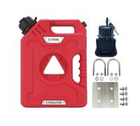 Tucool Racing 3L Portable Fuel Drum Canister Gasoline Container Reserve Plastic Petrol Tank Diesel Storage Can Fit for Motorcycle SUV ATV Cars Boat Offroad (3L Red with Bracket 304SS)