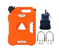 Tucool Racing 5L Portable Fuel Drum Canister Gasoline Container Reserve Plastic Petrol Tank Diesel Storage Can Fit for Motorcycle SUV ATV Cars Boat Offroad (5L Orange Tank with Bracket)