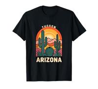 Tucson Arizona Retro Desert Sunset Saguaro Cactus T-Shirt