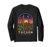 Tucson Arizona Sonoran Bloom Desert Moon Wildlife Cactus Long Sleeve T-Shirt