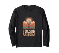 Tucson Arizona Vintage Desert Sunset Saguaro Cactus Long Sleeve T-Shirt