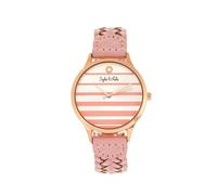 Tucson Leather-Band Watch with Swarovski Crystals Sophie and Freda Pink One Size