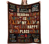 TUCVHOX Book Lovers Gifts Reading Blanket - Women's 80"x60" Flannel Throw Blanket