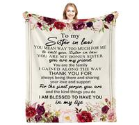 TUCVHOX Sister in Law Gifts Blanket - Sister in Law Gifts for Birthday, Christmas, Mothers Day, to My Sisters Inlaw Throw Blanket, 60"x50"