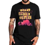 TUCVNDAT Nimona Let's Break Stuff T Shirt Retro Rhinoceros Movie Fans Tops Casual 100% Cotton O-Neck T-Shirt Black M
